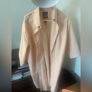 Stanford Travel Shirt Mens XL Peach Short Sleeve Button Up